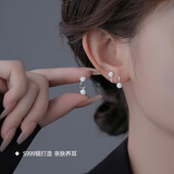 缔晶999足银圆耳钉女睡觉免摘耳环养耳洞耳环耳饰生日礼物女生送女友
