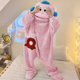 氧家小丑鱼睡衣 搞怪连体情侣睡衣男女冬季加绒加厚珊瑚绒卡通家居服 丑鱼粉色连体衣 XL L 适合身高165-178cm