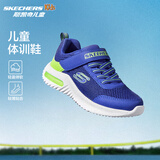 Skechers斯凯奇儿童运动鞋男童透气网鞋时尚魔术贴大童跑步鞋403748L