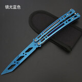 鬼爪（Ghostcr awler）入门级蝴蝶甩手刀折叠练习叨训练耍刀户外防身工具表演叨 蓝色配扳手/尼龙套