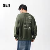 森马森马卫衣男春季经典宽松圆领上衣潮流印花101124116119