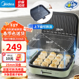 美的（Midea）电饼铛 家用双面加热加深大火力上下双盘可拆洗 商用烙饼煎饼锅三明治早餐机蒸汽煎烤机电饼档 【28规格方盘|上下可拆洗】 JKE2828S