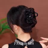 铂思亚【实用礼物】路易斯发夹女新款高端抓夹轻奢蝴蝶结盘发鲨鱼夹头饰 【闪星】黑色8cm礼盒装
