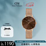 丹尼尔惠灵顿（DanielWellington）DW琥珀棕流金表32mm手表女欧美石英腕表38节礼物DW00100477