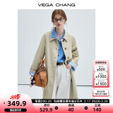 VEGA CHANG风衣女款2025新款春秋英伦风中长款宽松外套 卡其色 S