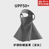浩冠脸部防晒面罩口罩一体护颈骑车薄款透气防紫外线女冰丝无痕护面纱 深灰色
