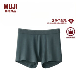 无印良品（MUJI）男式 莱赛尔 前封口 平角内裤 裤头四角裤 卡其绿2A 1条 XL （180/92A）