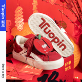 鮀品苹果鞋2026新年鞋马年女鞋百搭轻便过年红色鞋子休闲透气厚底板鞋 红苹果 1225 38