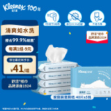 舒洁（Kleenex）羊驼湿厕纸40片*5包（200片）洁厕湿纸巾私处 擦去细菌 EDI纯水