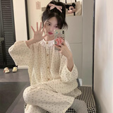 俞兆林碎花睡衣女春夏新款日系甜美碎花可爱学生少女家居服套装