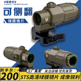 沼泽鹿（SWAMP DEER）558全息瞄准镜十字镜可归零金属组合全息红点瞄准器快拆吃鸡倍镜 沙色STSG33高清增倍镜