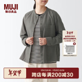 无印良品（MUJI）女式 法兰绒 立领衬衫 格子内搭 衬衣 纯棉全棉 女士秋款BCB19C1A 棕色 S (155/80A)