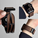 添赋适用荣耀手表5表带真皮荣耀5手表表带疯马纹腕带honor watch5专用替换配件男女生 深咖色【疯马纹真皮表带】 适用：荣耀手表5+黑色连接器22mm