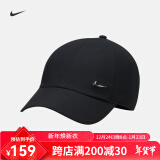 耐克（NIKE） 帽子 网球帽子男女户外运动帽高尔夫遮阳帽可调节鸭舌帽 黑色银勾FB5372-010