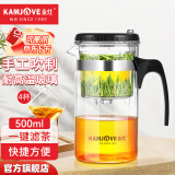 金灶（KAMJOVE）玻璃茶壶 按压式飘逸杯 茶水壶玻璃茶具 茶水分离杯泡茶器泡茶壶 TP-160搭配玻璃杯K-106【4只装】