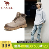 骆驼（CAMEL）王俊凯同款马丁靴男户外复古情侣大黄靴王者凯甲系列登山工装鞋子 G13W136121 流沙色/咖啡 39