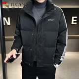 啄木鸟羽绒服男冬季新款男士冬装外套男上衣服男新款中青年短款立领加绒 2286黑色 XL