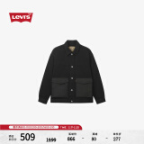 Levi's李维斯24秋季男士拼接款型御寒羽绒服牛仔外套都市轻户外 黑色 S