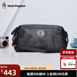 暇步士（Hush Puppies）男士手包轻奢高档品牌真皮商务手抓包2024新款头层牛皮双色手拿包 银灰色HA-1811711W-5813