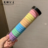 美丽公主 20条高弹力耐用无缝发绳韩国头绳不勒头发橡皮筋发圈皮筋女扎头 2#冰淇淋色系20根罐装