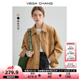 VEGA CHANG短外套女2025年新款春装复古显瘦旷野美拉德上衣 核桃棕 M