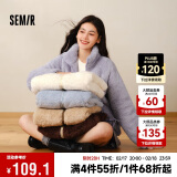 森马（Semir）外套女插肩袖珊瑚绒仿羊羔毛2024冬季立领宽松夹克109724108003