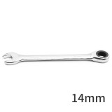 伊莱科（ELECALL）固定头棘轮扳手 14mm 工业家用开口两用梅花扳手省力ET090114