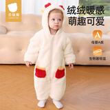 贝肽斯婴儿衣服秋冬夹棉连体衣冬季加厚保暖可爱毛茸茸宝宝外出棉服爬服