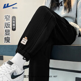 回力运动裤女2026新款春秋小个子宽松直筒裤束脚卫裤学院风运动休闲裤