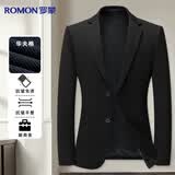 罗蒙【华夫格】抗皱西服男士修身春季商务休闲单西装职业工装上衣外套