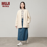 无印良品（MUJI）女式 长毛抓绒 大衣 长袖秋冬款 羊羔绒外套外衣 女装 BB2QPA4A 象牙色 L (165/88A)