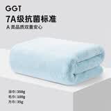GGT日本抗菌浴巾男女家用洗澡吸水速干大毛巾高档裹巾不掉毛 空色