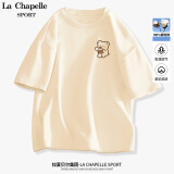 La Chapelle SportLa Chapelle Sport拉夏贝尔短袖t恤女夏季潮流百搭休闲简约韩版时 奶白色(甜品熊胸标) L /165（推荐115-130斤）