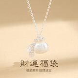 圣雅罗999纯银项链女士款简约小巧福袋吊坠时尚首饰品生日礼物送女友 招财福袋项链 七仓发货/当次日达