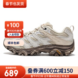 迈乐（Merrell）官方店男女款户外登山徒步鞋减震MOAB 3迈越者轻量防滑耐磨透气 J035883白灰米（男款） 42