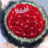 来一客情人节鲜花99朵红玫瑰花束生日礼物表白求婚全国同城配送 99朵红玫瑰女神款