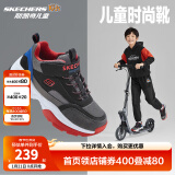 Skechers斯凯奇男女童棉鞋儿童雪地靴冬季厚实保暖中帮大童二棉鞋8701648L 男童-不加绒/黑色/多彩色/BKMT 34