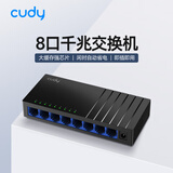 CUDY 8口全千兆交换机 1000M 网线分线器 分流器集线器 专用网口扩展器 挂墙 弱电箱安装