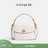 蔻驰（COACH）【礼物】经典标志CASSIE19号单肩包斜挎包休闲高级感女包 黄铜色硬件/粉白色(新版）