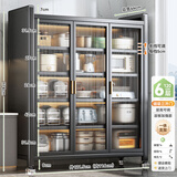 帅仕（shuaishi）厨房置物架落地多层餐边收纳碗柜微波炉烤箱架子锅具储物用具大全 【层高可调】灰6层120长42深丨特厚加强筋丨一体支柱