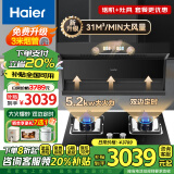 海尔（Haier）变频抽吸油烟机燃气灶具套装顶侧双吸家用静音31立方超大吸力油烟机挥手智控一键自清洗Leader系列 【5.2KW定时灶套装】9726+Q2BE51