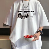 班豹宾短袖t恤男款2025新款夏季重磅纯棉宽松半袖衣服美式潮流体恤上衣 白色 XL 115-140优先发货