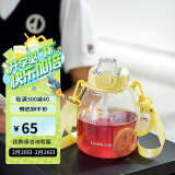 乐扣乐扣（LOCK&LOCK）亲亲杯 弹盖吸管杯Tritan大容量高颜值男女便携背带水杯1.2L 黄色