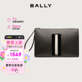 BALLY巴利【限时折扣】男包皮革黑白条纹手拿包信封包6302425礼物