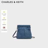 CHARLES&KEITH迷你菱格流浪包单肩斜挎双肩包包女包女神节礼物CK2-60782390 Denim Blue深牛仔蓝色 S