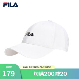 FILA 斐乐官方棒球帽情侣款男士女士帽子时尚休闲鸭舌帽子遮阳帽 标准白-WT XS