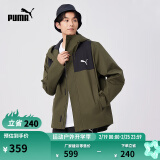 彪马（PUMA）男子修身山系户外机能风运动拉链连帽梭织夹克外套848287 橄榄绿-02 L (180/100A)