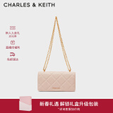 CHARLES&KEITH质感菱格链条小方钱包女包包女包生日礼物女新年礼物CK6-10680924 Light Pink浅粉色 XS