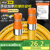 沐唯（muvi）1.5m煤气管防爆燃气灶液化气罐天然气金属不锈钢波纹软管专用MQ15