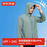 京东京造户外防晒衣男士UPF200+轻薄防泼水透气轻松收纳外套 山川绿 L
